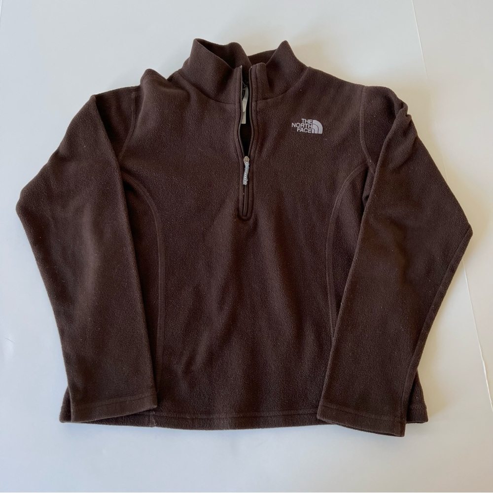 THE NORTH FACE Girls Choclate Brown Fleece Quarter zip Jacket M